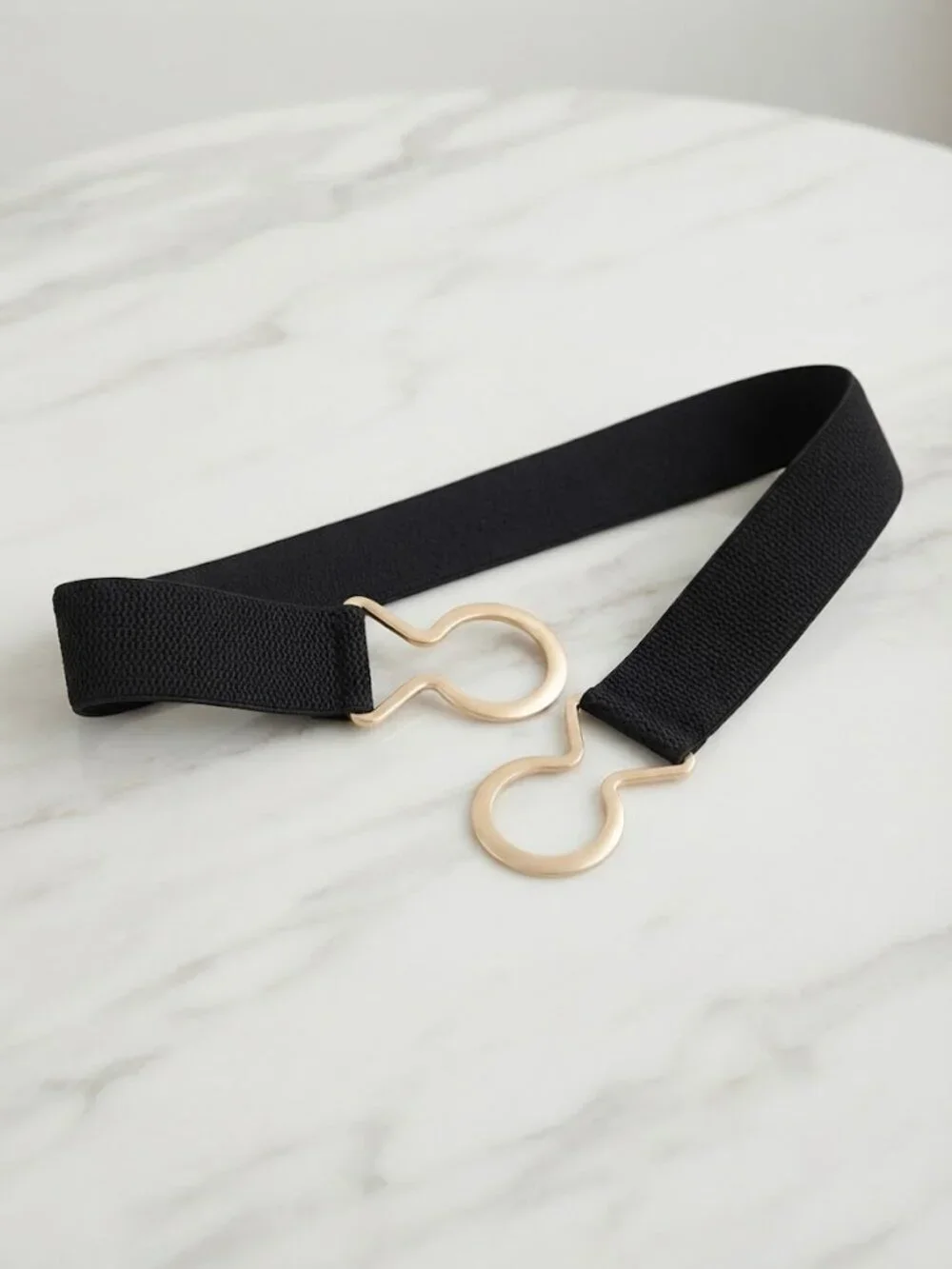 🖤  Ladies Oval Round Black Belt